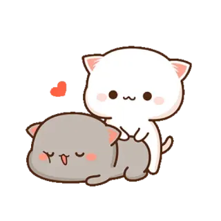 💟 kot, słodki, kawaii, miłość, serce, kreskówka telegram sticker