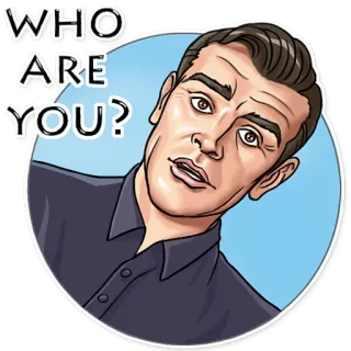 😳 WHO ARE YOU? câu hỏi, người đàn ông, chân dung, nhãn dán telegram sticker