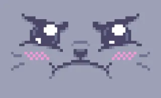🤨 кот, милый, пиксель арт, животное, лицо, каваий telegram sticker