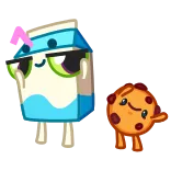 🤝 susu, kue kering, kawaii, imut, makanan, kartun telegram sticker