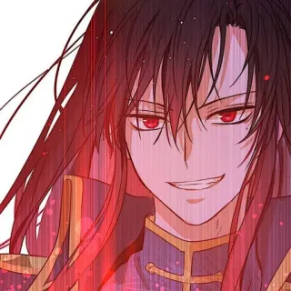🐈‍⬛️ マンファ, アニメ, キャラクター, ファンタジー, 男性, 赤い目, 黒髪 telegram sticker
