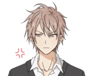 😒 Anime, Männlich, Charakter, Wütend whatsapp sticker