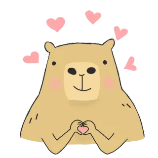 ❤️ urso, amor, corações, fofo, animal, desenho animado telegram sticker