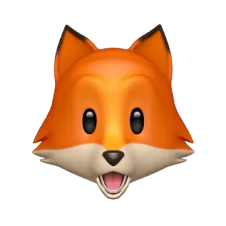 😮 zorro, animal, cara, emoji, naranja, dibujo animado, mono, feliz whatsapp sticker