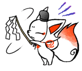 😕 raposa, animal, desenho animado, bandeira whatsapp sticker