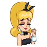 👋 Cartone animato, Bionda, Coniglio, Donna, Costume, Orecchie telegram sticker