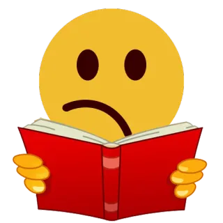 📔 Emoji, Triste, Leyendo, Libro, Infeliz, Amarillo telegram sticker
