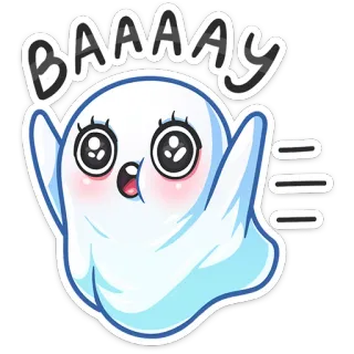 😱 BAAAAY hantu, imut, kawaii, kartun, seram, halloween whatsapp sticker
