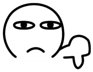 👎 cartone animato, omino stilizzato, non mi piace, pollice verso, negativo, scarabocchio telegram sticker