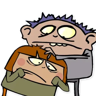 😢 desenho animado, bravo, engraçado, ilustração, personagens, adesivo whatsapp sticker