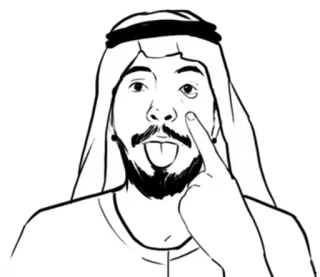 😜 man, gesture, sticking tongue, traditional clothing, cartoon, silly, expression telegram sticker