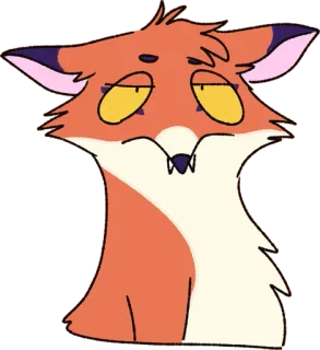 🙄 キツネ, 動物, 漫画, オレンジ, キャラクター, イラスト telegram sticker