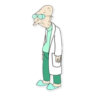 👴 Professor Farnsworth Futurama cartone animato, scienziato, professore, Farnsworth, vecchio telegram sticker