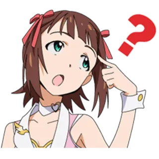 ❓ Anime, Menina, Ponto de interrogação, Pensando, Curiosa whatsapp sticker