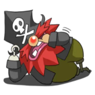 🙃 bajak laut, tengkorak, kartun, karakter, pengait whatsapp sticker