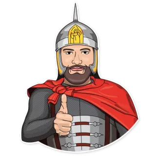 😗 warrior, soldier, armor, man, thumbs up, helmet telegram sticker