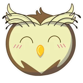 😊 sowa, słodki, naklejka, zwierzę, ptak, kreskówka whatsapp sticker