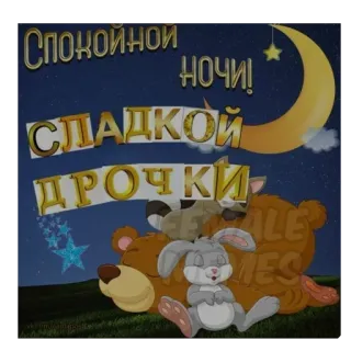 😴 Спокойной ночи! Сладкой Дрочки good night, sleep, moon, stars, cartoon animals telegram sticker