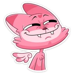 ☺️ gato, animal, fofo, rosa, desenho animado, sorrindo telegram sticker