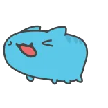 😸 chat, dessin animé, mignon, animal, tâche, joyeux, bleu whatsapp sticker