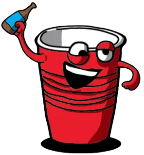 🍺 gelas merah, minum, pesta, kartun, alkohol, perayaan whatsapp sticker