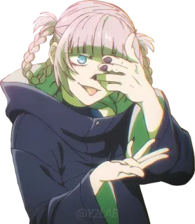 🔫 Anime, Chica, Coletas, Joven, Lindo, Dibujos animados whatsapp sticker