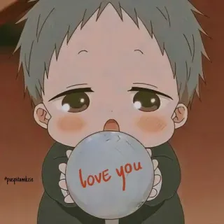 💋 love you dziecko, miłość, słodki, anime, kreskówka, dziecko telegram sticker