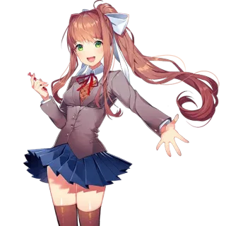 🖊 Monika Doki Doki Literature Club! anime, manga, game, doki doki literature club, monika, school uniform, cute, waifu telegram sticker
