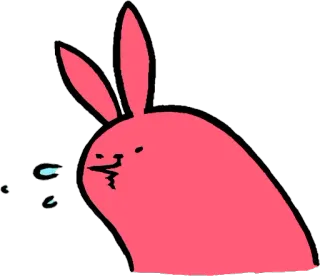 😌 Hase, Kaninchen, lustig, süß, Cartoon, Tier, rosa whatsapp sticker