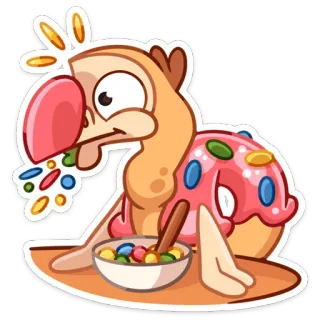 🤦‍♀️ ciambella, cartoni animati, caramella, cibo, dolci, colazione whatsapp sticker