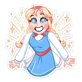 😳 Dibujo animado, Chica, Lindo, Anime, Pegatina telegram sticker