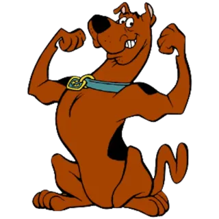 💪 Scooby-Doo หมา, การ์ตูน, กล้าม, ตลก, สกูบี้ telegram sticker
