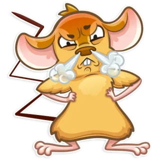 😤 zangado, desenho animado, rato, irritado, frustrado whatsapp sticker