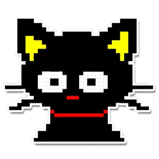 🐱 pixel art, cat, kitty, black cat, animal, digital art telegram sticker