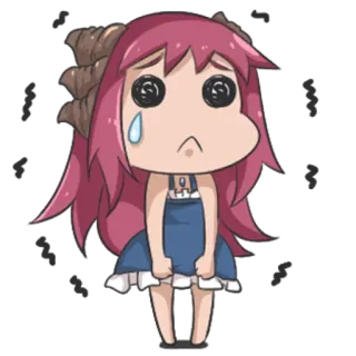 😢 anime, sad, crying, chibi, cute, cartoon telegram sticker