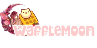 🧇 Wafflemoon waffle, lua, fofo, kawaii, borboleta, gato whatsapp sticker