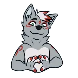 ❤️ lobo, furry, dibujos animados, animal, personaje, arte telegram sticker