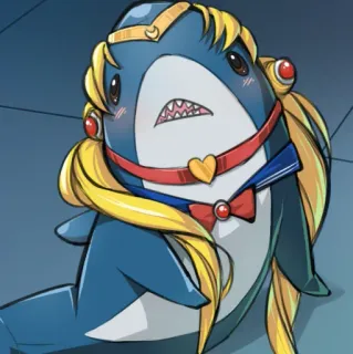 🌕 requin, sailor moon, anime, mignon, kawaii, mashup, dessin animé telegram sticker