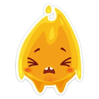 😣 Blob, Kuning, Lucu, Kawaii, Emoji, Stiker whatsapp sticker