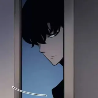 😕 Anime, Homme, Dessin animé, Sérieux, Portrait, Intérieur telegram sticker