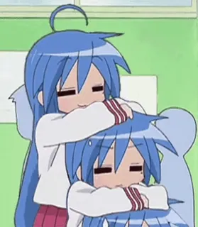 π anime, hug, friendship, cute, cartoon telegram sticker
