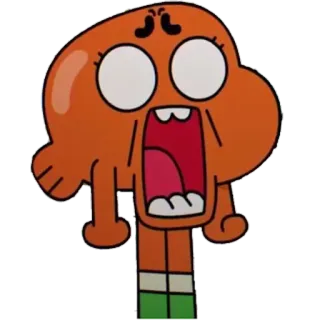 😱 Darwin Watterson The Amazing World of Gumball dibujos animados, pez, naranja, impactado, gritando whatsapp sticker