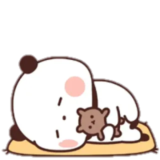 🍯 แพนด้า, หมี, ตุ๊กตาหมี, นอนหลับ, น่ารัก, สัตว์, การ์ตูน telegram sticker