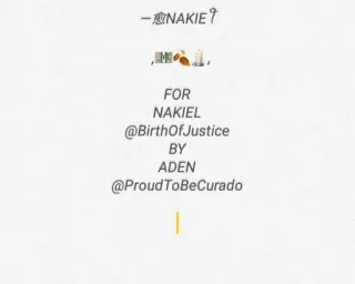 ♥️ 一心NAKIE
FOR
NAKIEL
@BirthOfJustice
BY
ADEN
@ProudToBeCurado whatsapp sticker