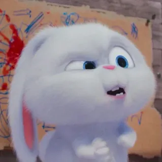 💪 Snowball The Secret Life of Pets bunny, rabbit, cute, animal, pet, cartoon telegram sticker