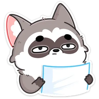 😕 zwierzę, kreskówka, słodki, naklejka, wilk, mem, rysunek whatsapp sticker