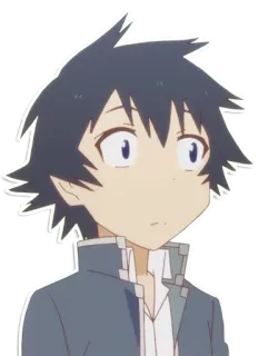 😕 Animé, Garçon, Dessin animé, Personnage, Uniforme scolaire, Manga telegram sticker