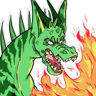 😡 дракон, огонь, фэнтези, монстр, рептилия, существо whatsapp sticker