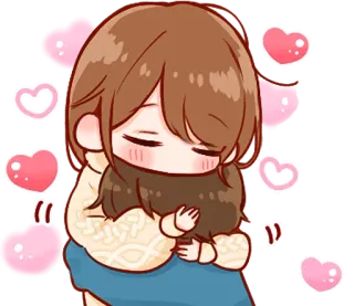 🤗 amore, affetto, abbraccio, chibi, carino, anime telegram sticker