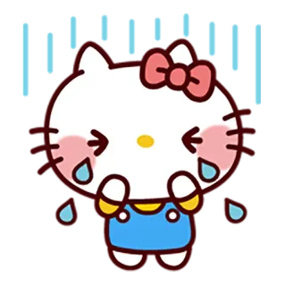🌴 Hello Kitty hello kitty, dessin animé, triste, pleurs, kawaii, sanrio telegram sticker
